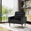 Mirod Comfy Arm Chair with Tufted Back, Modern for Living Room, Bedroom and Study 64937-00BLK