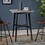 Modern Bar Height 42" Dining Table, Rubberwood Legs and Laminate Table Top, Paladina Marble Finish, Black 65503-00