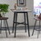 Modern Bar Height 42" Dining Table, Rubberwood Legs and Laminate Table Top, Paladina Marble Finish, Black 65503-00
