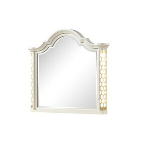 Jasmine Mirror with side LED lightning made with Wood in Beige 659436010604