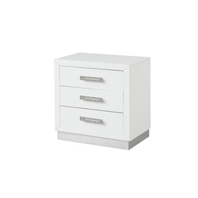 Coco Nightstand Made with Wood in Milky White Color 659436145337