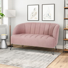 Loveseat, Blush, Fabric