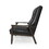 Mid Century Modern Upholstered Accent Chair, Matte Black Faux Leather 66106-00MTBLK