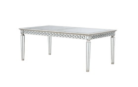 Acme Varian Dining Table (72"L), Mirrored & Antique Platinum 66155