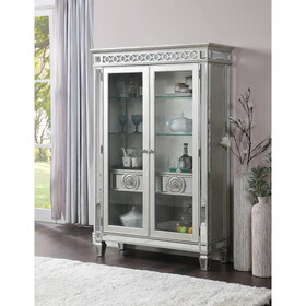 ACME Varian Curio, Mirrored & Antique Platinum 66166