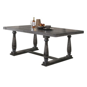 Acme Bernard Dining Table, Weathered Gray Oak 66190