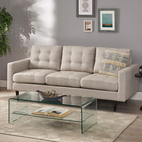 Jenny Contemporary Tufted Fabric 3-Seater Sofa 66890-00ABGE-66890-00BBGE