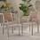 Outdoor Modern Aluminum Dining Chair with Faux Wood Seat (Set of 2), Natural and Silver 67214-00