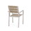 Outdoor Modern Aluminum Dining Chair with Faux Wood Seat (Set of 2), Natural and Silver 67214-00