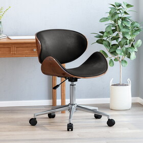 Office Chair, Black + Dark Walnut 67489-00PUMDNT