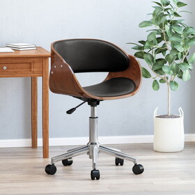Office Chair, Black + Dark Walnut 67490-00PUMDNT