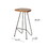 Set of 2, Handcrafted Modern Industrial Wood Bar Stools, Natural and Black