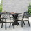 Outdoor Dining Chairs, Light Beige + Antique Matte Black 68182-00BLK