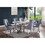 ACME Zander Dining Table, White Printed Faux Marble & Mirrored Silver Finish 68250