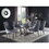 ACME Nasir Dining Table, Gray Printed Faux Marble & Mirrored Silver Finish 68255