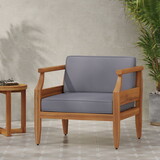 Aston Acacia Wood Outdoor Club Chairs with Cushions - Teak + Dark Gray 68589.00DGRY