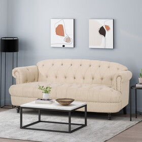 Cozy Beige Sofa, Elegant, Fabric 69082-00FBGE