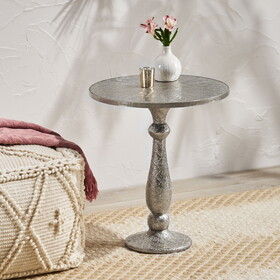 Wooden And White Metal Fitted Table