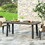 Outdoor Modern Industrial Aluminum Dining Table, Gray, Matte Black