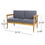 Gavin Loveseat, Teak 70150-00DGRY