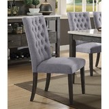 Acme Merel Side Chair (Set-2) in Gray Fabric & Gray Oak 70168