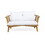 Outdoor Wooden Loveseat with Cushions - White/Teak - 55.50" W x 27.00" D x 25.50" H 70334-00WHI