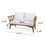 Outdoor Wooden Loveseat with Cushions - White/Teak - 55.50" W x 27.00" D x 25.50" H 70334-00WHI