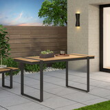 Outdoor Dining Table, Gray + Natural 70497-00GRY