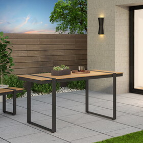 Outdoor Dining Table, Gray + Natural 70497-00GRY