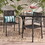 Outdoor Modern Aluminum Dining Chair with Rope Seat (Set of 2), Dark Gray and Black 70660-00BLK