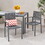 Outdoor Modern Aluminum Dining Chair with Rope Seat (Set of 2), Gray and Dark Gray 70660-00DGRY