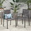 Outdoor Modern Aluminum Dining Chair with Rope Seat (Set of 2), Gray and Dark Gray 70660-00DGRY