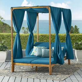 Kenzie Daybed, Teak 71046-00WTC-CUSH-BLU