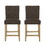 Contemporary Fabric Button Tufted 26 inch Counter Stools, Set of 2, Brown