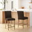 Contemporary Fabric Button Tufted 26 inch Counter Stools, Set of 2, Brown