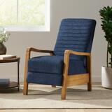 Fabric Wood Hand Manual Club Recliner 71261-00NBLU