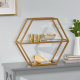 Hexagonal Shelf, Antique Gold 71293-00