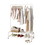 Clothing Garment Rack with Shelves, Metal Cloth Hanger Rack Stand Clothes Drying Rack for Hanging Clothes,with Top Rod Organizer Shirt Towel Rack and Lower Storage Shelf for Boxes Shoes Boots, White