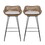 Outdoor 29.25" Wicker and Iron Barstool with Cushion (Set of 2) 71503-00LBRN