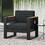 Outdoor Club Chair, Black + Natural + Dark Gray