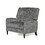 Oversized Textured Fabric Pushback Recliner, Gray and Dark Brown
