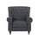 Classic Style Charcoal Fabric Push Back Chair