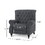 Classic Style Charcoal Fabric Push Back Chair