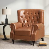 Classic Style Light Brown PU Push Back Chair