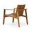 Outdoor Acacia Wood Slatted Club Chairs, Set of 2, Teak finish, Acacia Wood, 30"D x 28"W x 30.75"H 71921.00WTC