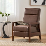 Faux Leather Upholstered Pushback Recliner Dark Brown 72014-00PUDBRN