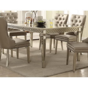 Acme Kacela Dining Table in Mirror & Champagne 72155