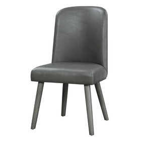 Acme Waylon Side Chair (Set-2), Gray PU & Gray Oak (2pc/1CTN) 72202