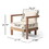 Outdoor Acacia Wood Patio Club Chair, Patio Furniture,Waterproof Thick Cushion Deep Seating for Porch, Garden, Backyard, Balcony, Weight Capacity 400lbs, Brown wash, Beige cushion 72303-00BBGE