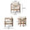 Outdoor Acacia Wood Patio Club Chair, Patio Furniture,Waterproof Thick Cushion Deep Seating for Porch, Garden, Backyard, Balcony, Weight Capacity 400lbs, Brown wash, Beige cushion 72303-00BBGE